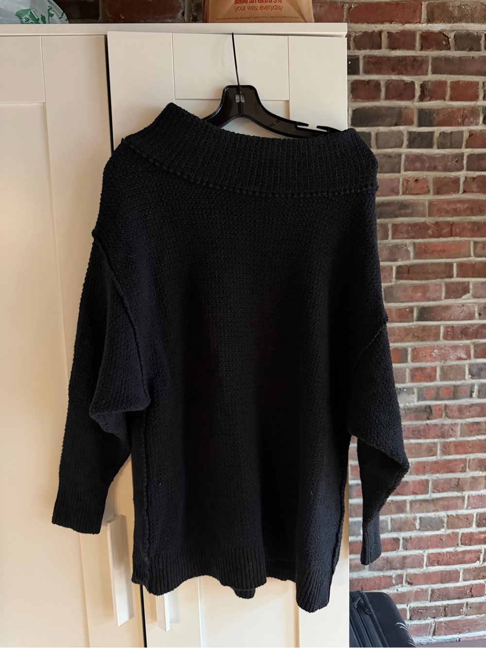 Free People Mockneck Black Sweater